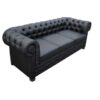 stylowa sofa chesterfield grafitowa granatowa pikowana eko skóra