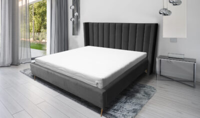 Łóżko tapicerowane ANJA 160x200 cm ze stelażem w stylu Glamour