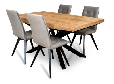 ZESTAW mebli: Stół rozkładany SJ50 160/88 + 40 cm + 4 krzesła KW110
