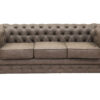 stylowa sofa chesterfield szara popielata pikowana