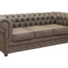 stylowa sofa chesterfield szara popielata pikowana