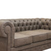 stylowa sofa chesterfield szara popielata pikowana