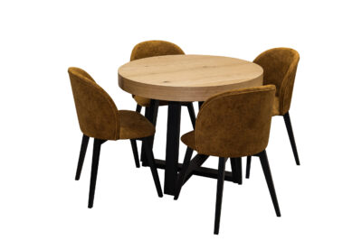 ZESTAW MEBLI: Stół SJ971 rozkładany 100 + 40 cm + 4 krzesła Cross