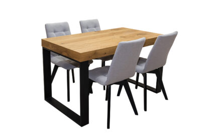 ZESTAW MEBLI: Stół rozkładany SJ51 140/80 + 40 cm wkładka + 4 krzesła KW110