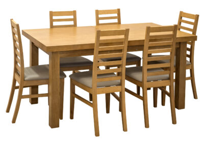 ZESTAW MEBLI Stół Orfeusz SW3 160/90 + 2x40 cm + 6 krzeseł KW83