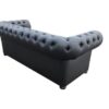 stylowa sofa chesterfield grafitowa granatowa pikowana eko skóra