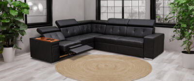 Narożnik skórzany, kanapa narożna 280/260 cm Tulum XVIII 1x relax elektryczny