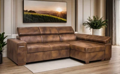 Narożnik Petra II S-12 rozkładany 260/210 cm, barek, zasilanie USB + 230V