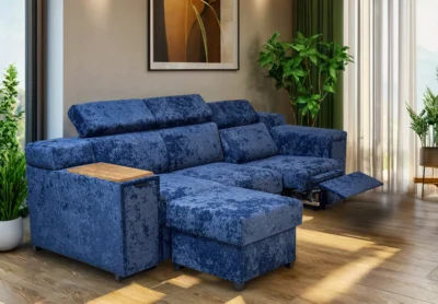 Sofa Magnum IV + Pufa  250 cm, funkcja relax elektryczna