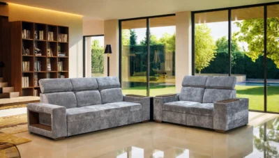 Zestaw Lago Kanapa 3-osobowa z funkcją spania i 2-osobowa z relax