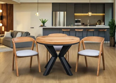 Stół loft x fi 100 + 2×50 + 4 Krzesła X1