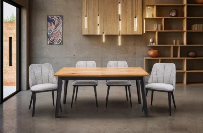 Stół Luis 160/90 + 2x 40 cm + 4 krzesła Tokyo