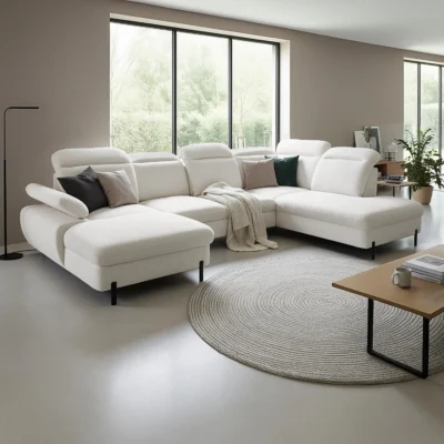 Narożnik LAZIO 365cm/235cm, spanie, pojemnik, system typu Delfin