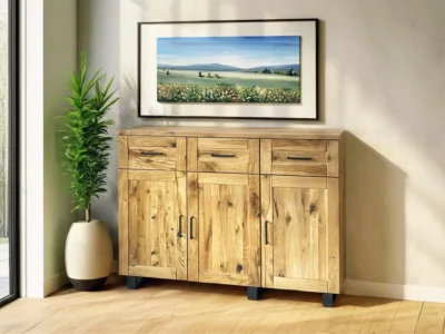 Komoda Karmel 3d3s 140 cm lite drewno + elementy fornirowane