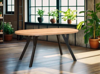 Stół Okrągły Rozkładany Nero 160x100cm