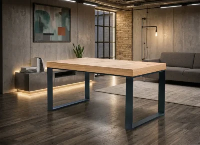 Stół rozkładany 160/90 + 40 cm SJ51 w stylu loft industrialny