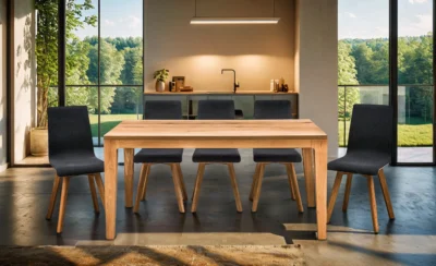 Stół OSKAR nierozkładany 160×90 cm + 6 Krzeseł LUKA