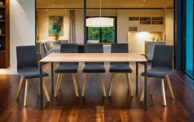 Stół EDGE nierozkładany 160x90 cm + 4 Krzesła LUKA