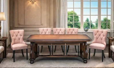 Stół klasyczny Vento 202×102 + 2×50 cm + 6 Krzeseł KW100