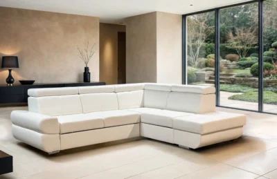 Narożnik OXFORD regulowane zagłówki, pojemnik na pościel 275×240 cm