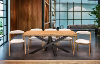 Stół XENO Rozkładany 160/90 + 2×40 + 6 Krzeseł X1