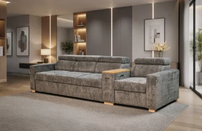 Kanapa Infinity IV 4-osobowa z funkcją spania, relax i barkiem,